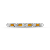 Citrine and Alternate Diamond 1/3 Ct.Tw. Stack Band in 10K White Gold